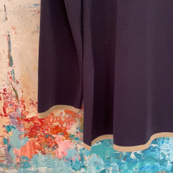 EXCLUSIVELY MISOOK Knit Tunic Style Top Navy EC Sm - Picture 3 of 11